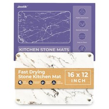 Stone Drying Mat for Kitchen Counter - Absorbent Stone Dish Drying Mat, Food-...