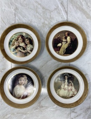 Set 4 Rare Antique T. Limoges Depos VictorianDreams Decorative Plates Italy