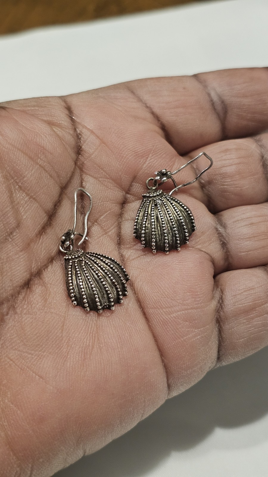 925 Shell Shaped Dangle Earrings (E371) - image 4