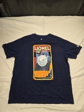 Lionel Lines Shirt Mens Large Navy Blue Graphic Train Railroad Tee T-Shirt Logo
