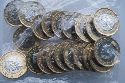 Rare - 2019 £1 ONE POUND COINS -FULL SEALED BAG - Twenty Uncirculated 2019 £1