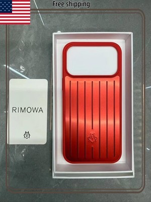 RIMOWA iPhone 17 Pro  RED  Aluminium Phone Case Authentic Metallic Box NEW