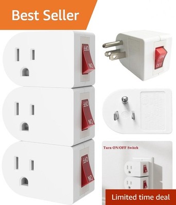 Versatile 3-Pack Outlet Adapters with Power Switch - Ideal for Home Appliances