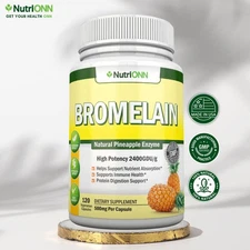 Bromelain - 500mg - 2400 GDU - 120 Vegetable Capsules - Pineapple Enzyme Extract