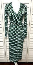 Diane Von Furstenberg For Target Arrow Green Geometric Wrap Dress Size XS NWT
