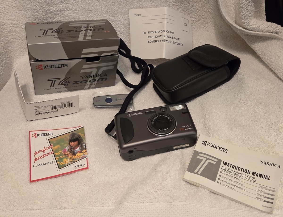 Kyocera T Zoom Yashica T4 35mm Point & Shoot *works* w Kyocera T Zoom Yashica T4 35mm Point & Shoot *works* w