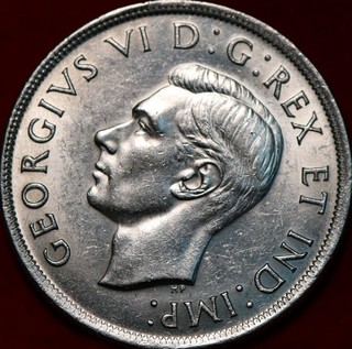 Uncirculated 1937 Canada One Dollar Silver Foreign Coin