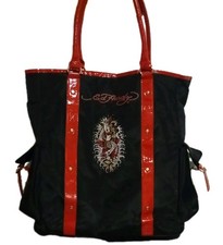 Ed Hardy Black/Red Large Tote Bag