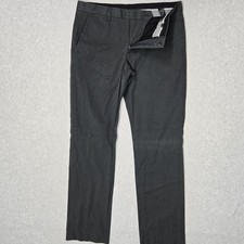 Express Men Pants 30/32 Gray Striped Dress Pants Photographer Button 30" Inseam