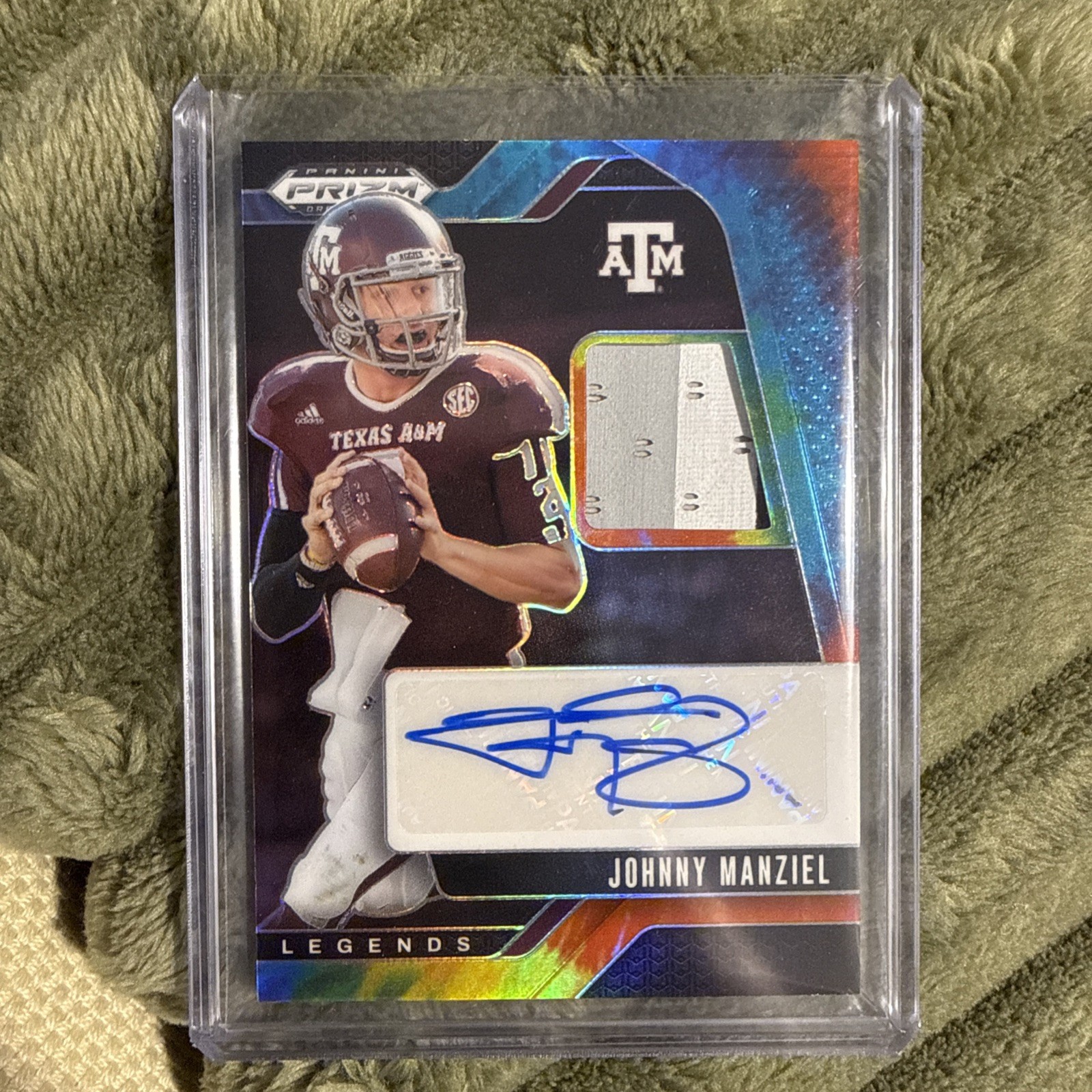 2025 Prizm Draft Picks Tie Dye Patch Auto Johnny Manziel /25