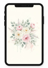 Digital Wallpaper Floral Watercolor - 4K High Res Mobile & Tablet Back