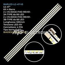 KIT 4 BARRE STRIP 66 LED TV LG V5-EDGE-REV01 3660L-0348A/0349A
