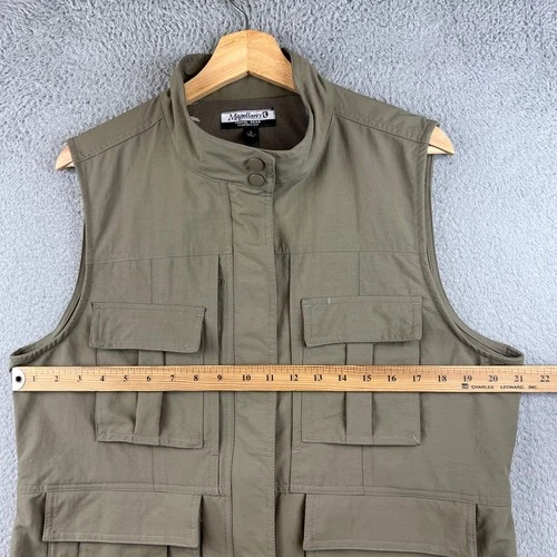 Magellans Travel Gear Mens Utility Vest Large Olive Green Multi Pocket Safari image 8