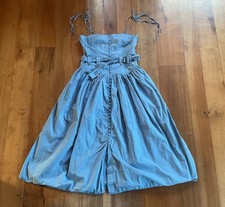 Ulla Johnson Baby Blue Belted Button Dress 6 Cottage Prairie Core Whimsi Fairy