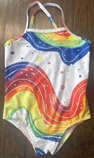 Girls Multicolor One Piece Swimsuit Size Small Youth Colorful Print NWT