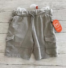 Wonder Nation Boy's Terry Cargo Shorts Pockets Gray Medium 8 