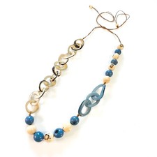 TAGUA NUT NECKLACE N acai bead beach resort unique jewelry artisan handmade 52 N