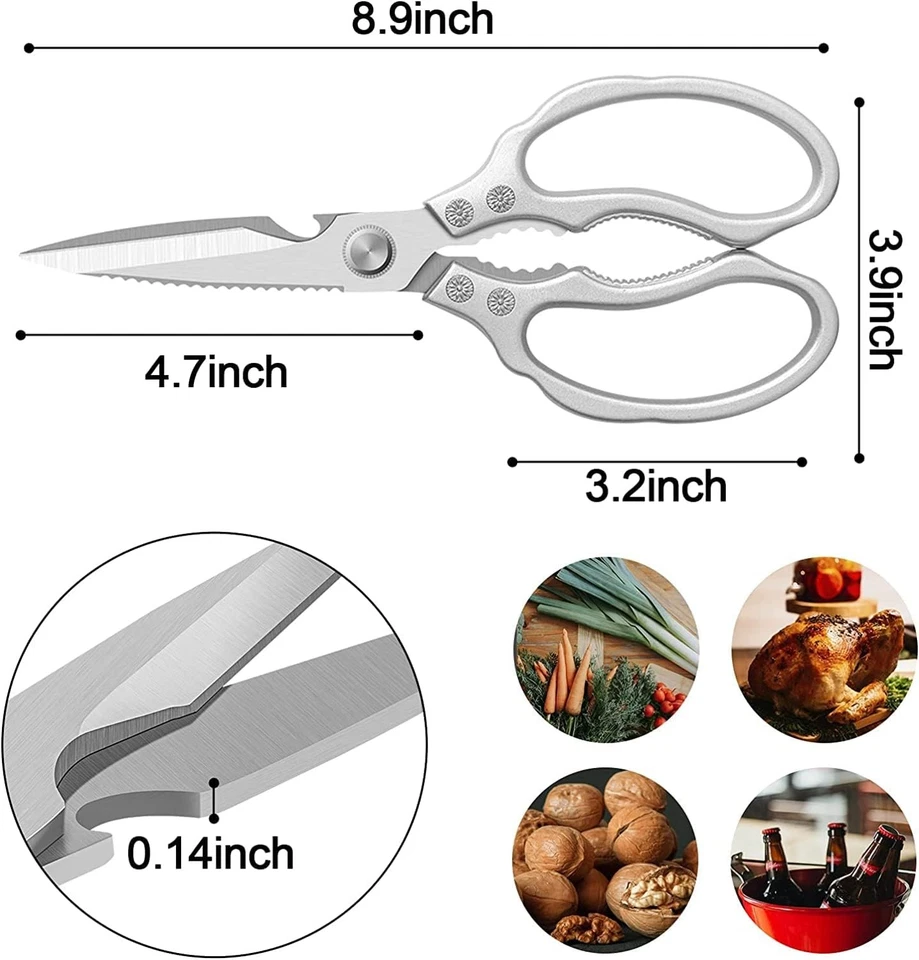 Ciseaux de Cuisine Japonais Takumi Acier Inoxydable Ultra-Affûté, Précision Pro - Photo 2/4