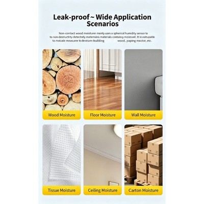 Handheld Wall Damp Moisture Meter Detectors with Hold Reading & USB Charging