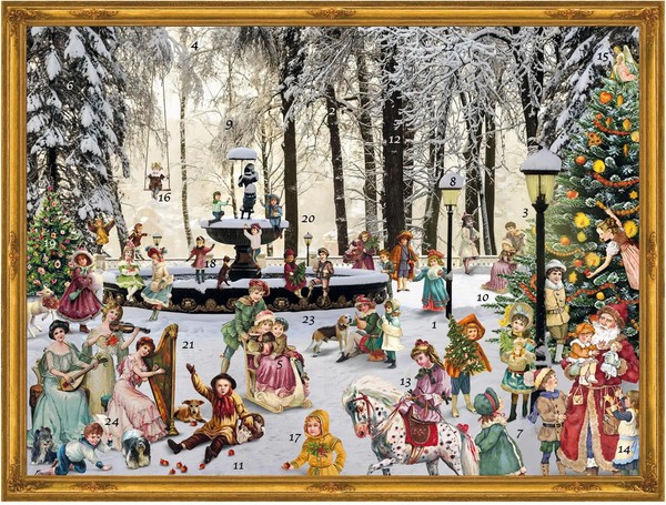 Adventskalender, Viktorianisch Am Brunnen | Papier Adventskalender | S. Merkamp-image