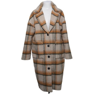 Tigha, Mantel, Damen, Größe: M, Beige/Gelb, Polyamid/Polyester/Wolle, Karo #6Ir
