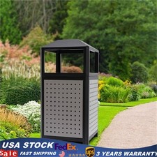 Large Kitchen Trash Can 15-Gallon Stainless Steel Garbage Canwith Lid