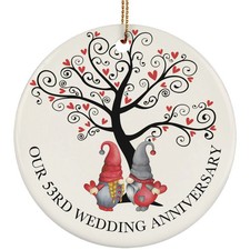 Funny Gnome Couple 53 Years Ornament Our 53rd Wedding Anniversary Christmas Gift