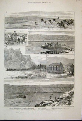 Alter antiker Druck 1885 Rebellion Kanada Lake Superior Hudsons Bay Skizze 19.