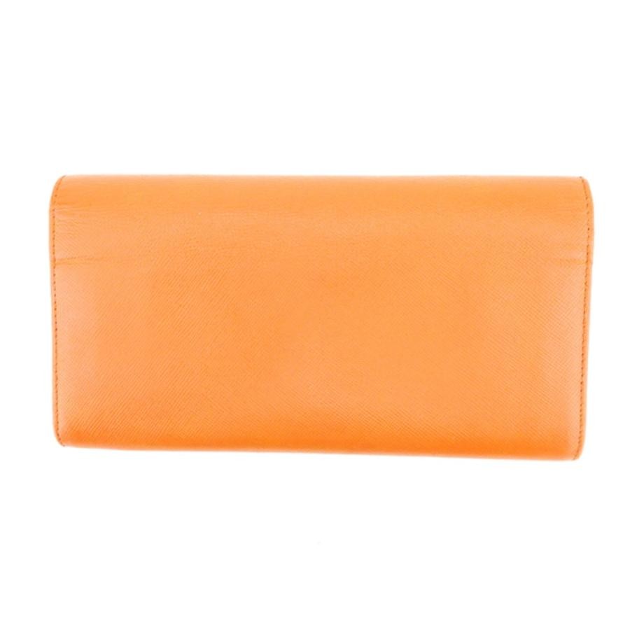★PRADA★ 23FW Women's Vitello Gold Logo Zipper Long Wallet Prada Gray Vitello Grain Leather Long Envelope Wallet - 1D52WA