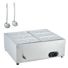 2/3/6-Pan Commercial Electric Food Warmer Buffet Bain Marie Countertop Steam Tab