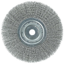 01178 8" Narrow Face Crimped Wire Wheel, .014" Steel Fill, 3/4" Arbor Hole, Made