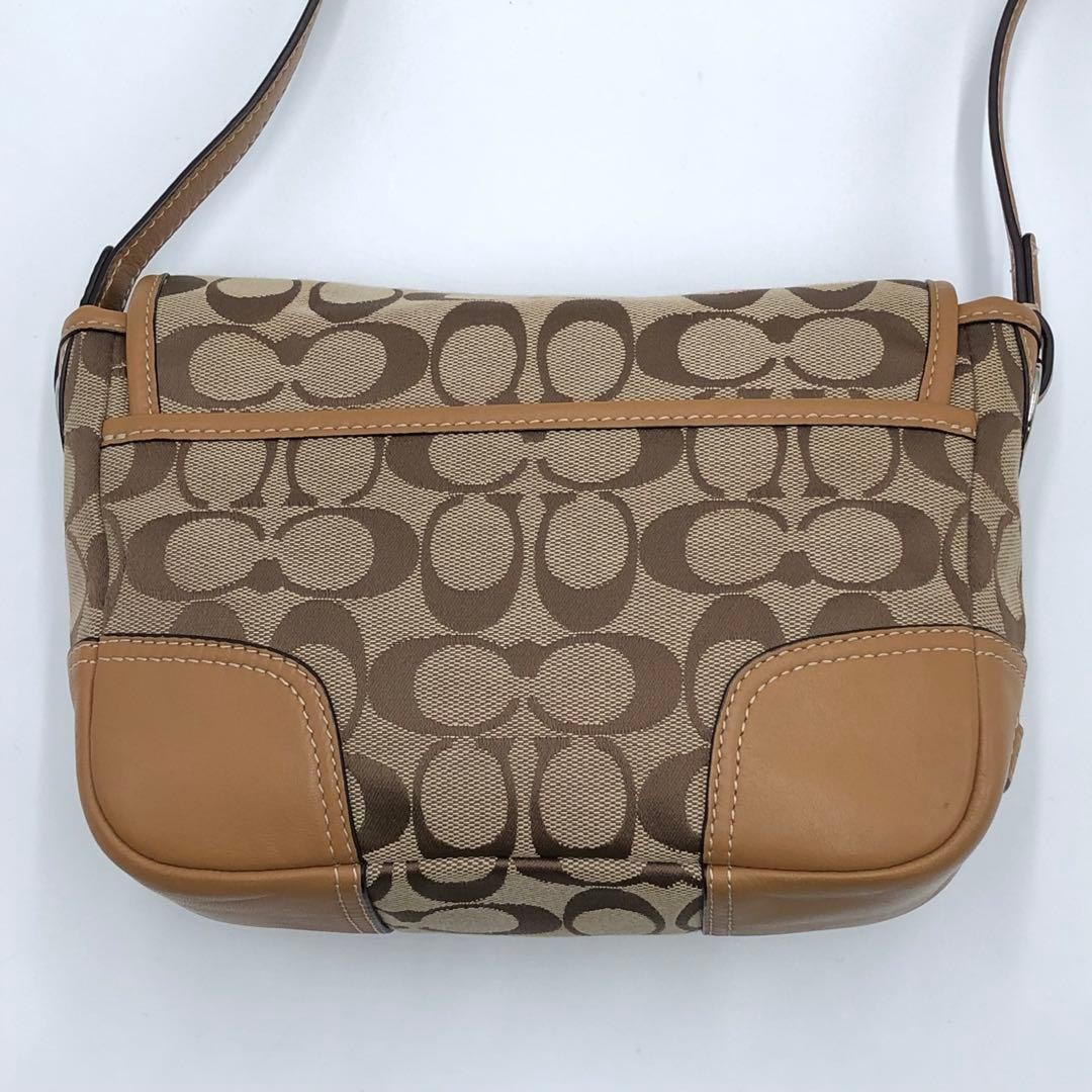 Coach Signature Shoulder Bag Canvas Beige Authentic G01081120 thumbnail 3