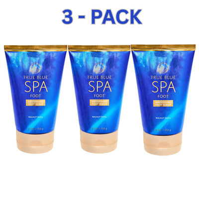 3X Bath & Body Works True Blue Spa Walnut Shell FOOT SCRUB 4 Oz