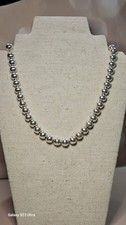 Tiffany  Co Sterling Silver 18" HardWear Bead Ball Necklace 10mm Beads 50.48g