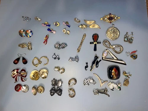 Vintage Costume And Estate Jewelry Assortment Some Gold Filled Lot. Inherited.