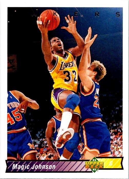 1992-93 UPPER DECK SP #32A MAGIC JOHNSON LOS ANGELES LAKERS HOF(C)