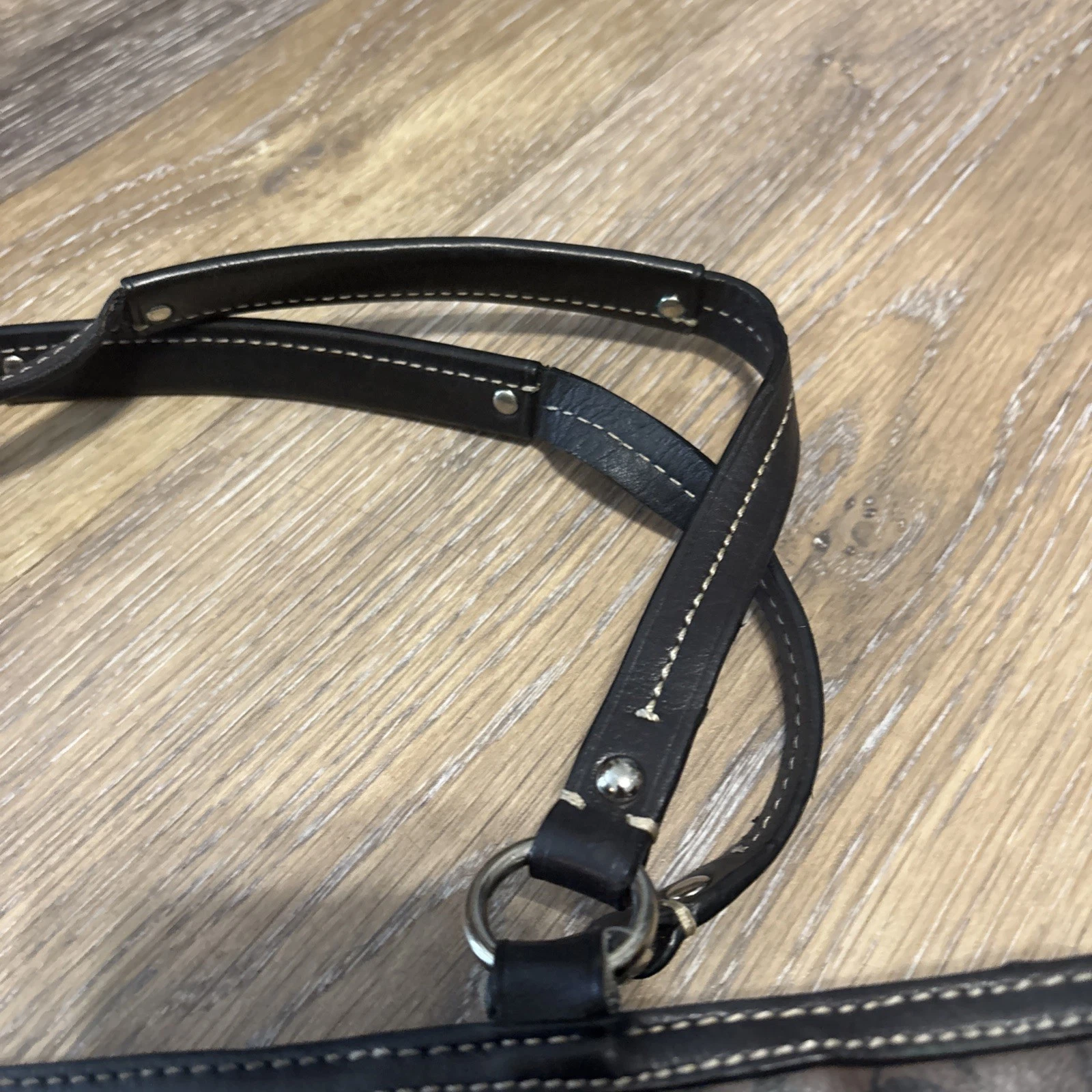 Borsa Coach Chelsea Heritage a righe marrone firmata in pelle doppia F15137