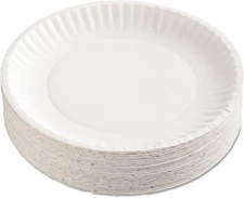 AJM Packaging CP9GOEWH Gold Label Coated Paper Plates, 9-Inch Medium, White 