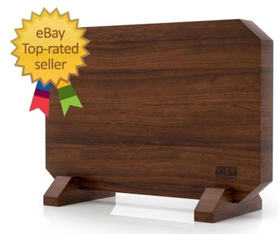 Magnetic Knife Block, Thickened Acacia Wood Kitchen Knife Holder Stand with S...