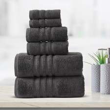 Luxury 6 Piece Towel Set, 700 GSM 100 Cotton 2 Bath Towels 2 Hand Towel 2 Wa...