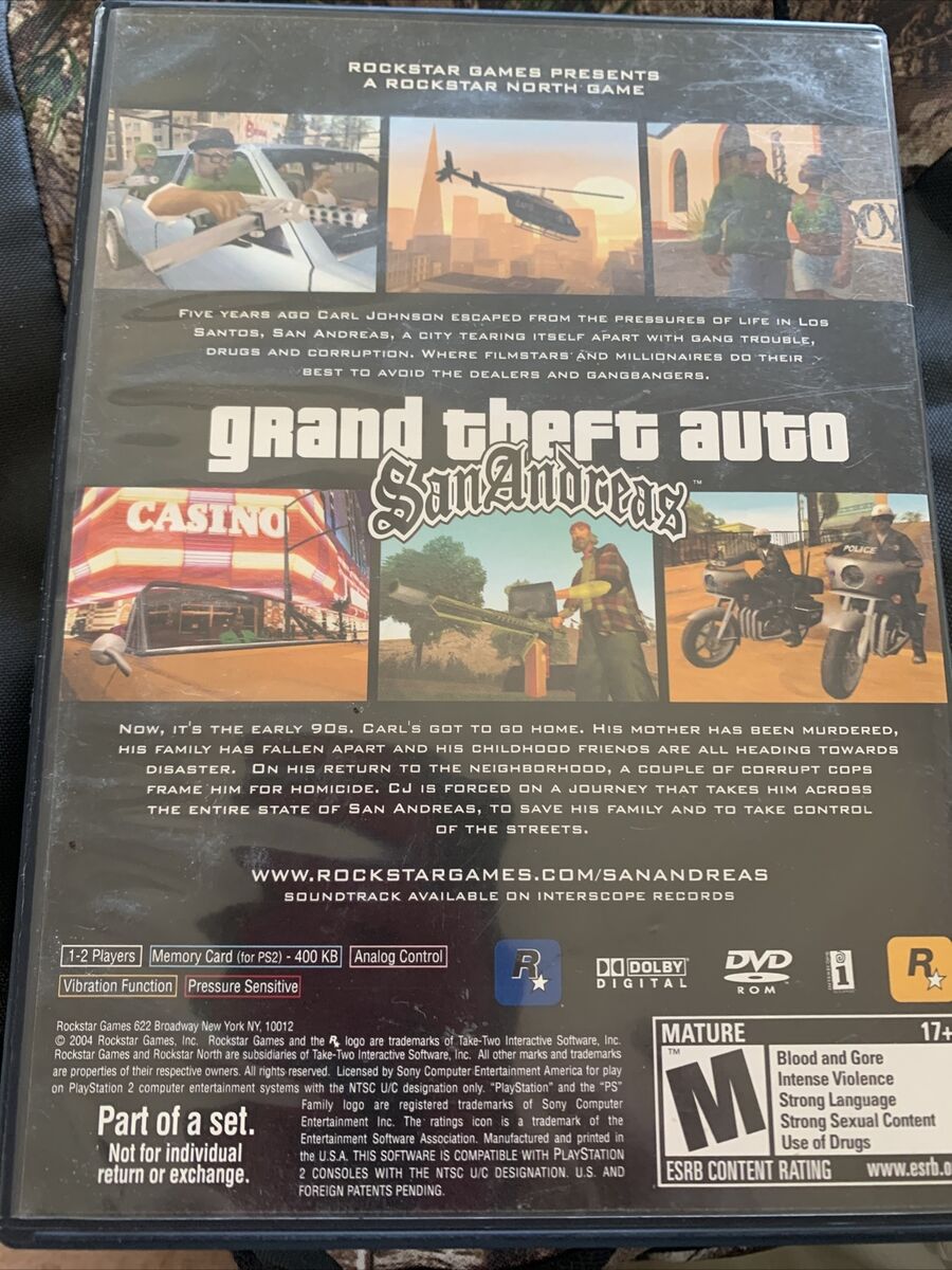 PS2 Grand Theft Auto San Andreas ( with manual ) for Sale in