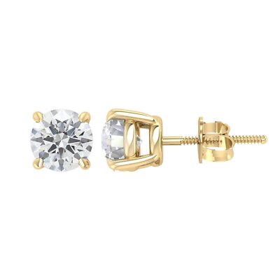 1,00 ct echte im Labor gezüchtete Diamant Ohrstecker in 14k Gelbgold EF/VS