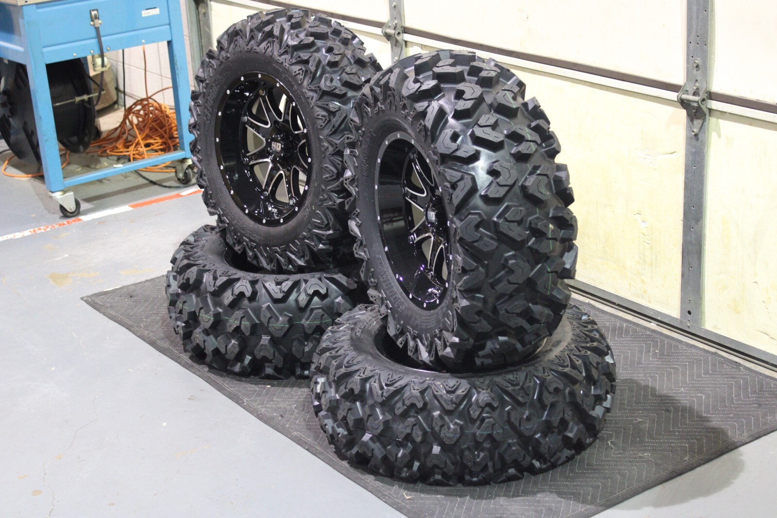 HONDA RUBICON 500 IRS 27" RIP SAW RADIAL ATV TIRE 14" HD4 WHEEL KIT