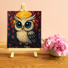 DIY Paint Kit Owl 8x8 Canvas Set Beginner-Friendly Painting  Accessories