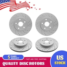 Front Rear Drilled Brake Rotors for 2015 2016 2017 2018 2019 Subaru Legacy