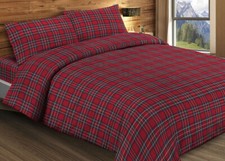 Completo Lenzuola 100% Cotone Made Italy Fantasia Scozzese Kilt 3 Misure