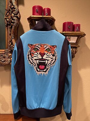 100% Authentic GUCCI Blue Tiger Patch Technical Jersey 100% Authentic GUCCI Blue Tiger Patch Technical Jersey