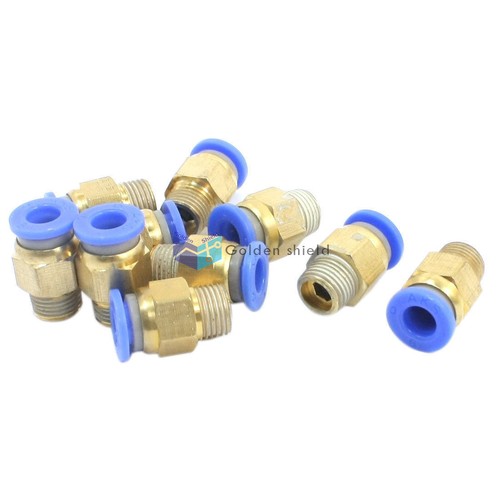 10 PCS 1/8 PT to 6mm Pneumatic Air Quick Release Fitting Joint