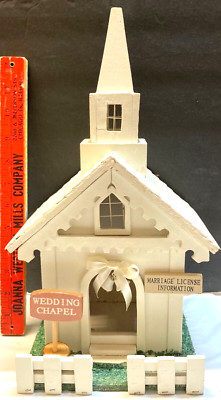 Vintage Rustic Handmade Model Wedding Chapel, Well Made, 14'' Tall x 8'' x 7, VG++