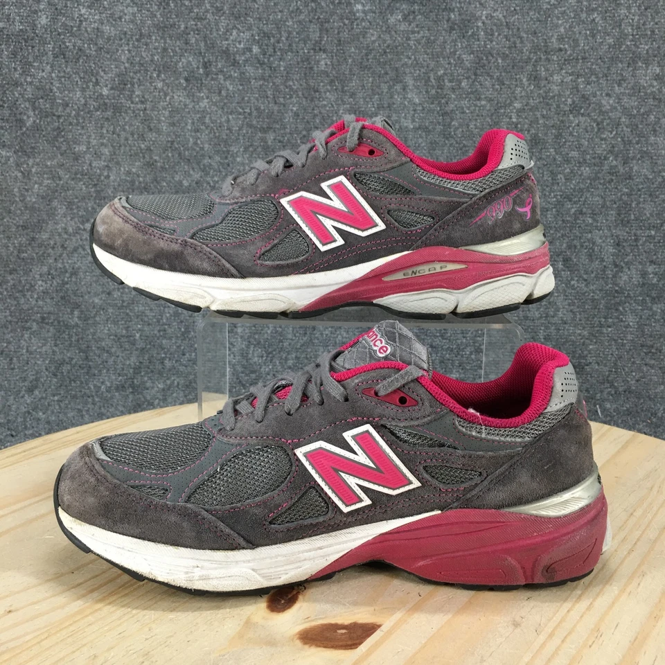 New Balance 990v3 Zapatos Mujer 8.5 Cáncer de Mama Tenis Gris Con Cordones W990KM3 Foto 2 de 4